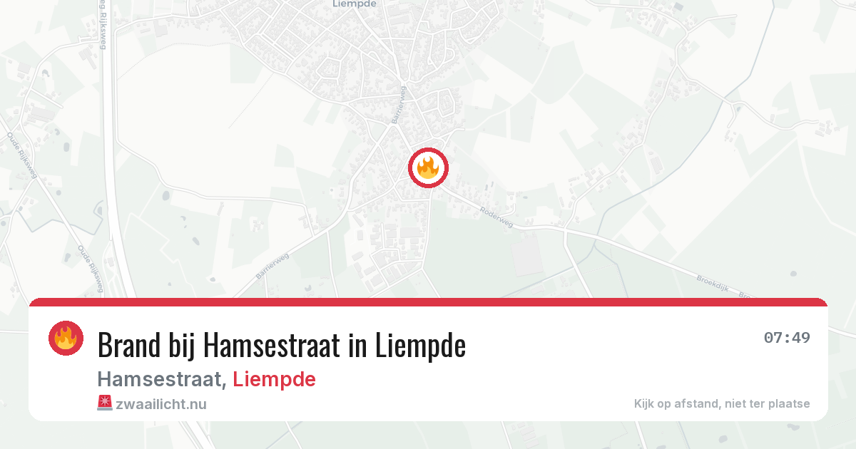 Brand bij Hamsestraat in Liempde — 7 mrt 2026