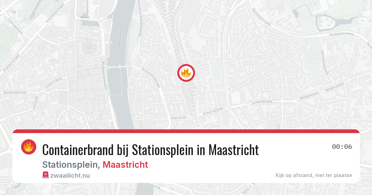 Containerbrand bij Stationsplein in Maastricht — 18 jul 2026