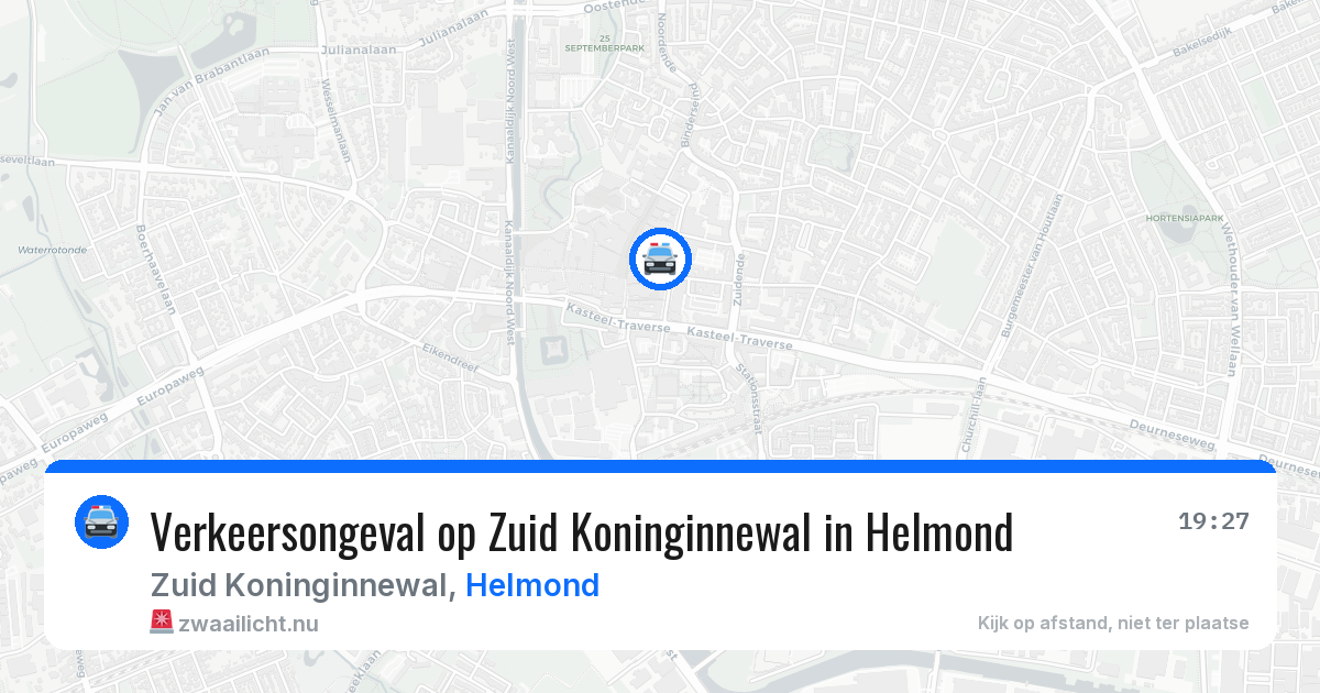 Verkeersongeval op Zuid Koninginnewal in Helmond — 23 jul 2026
