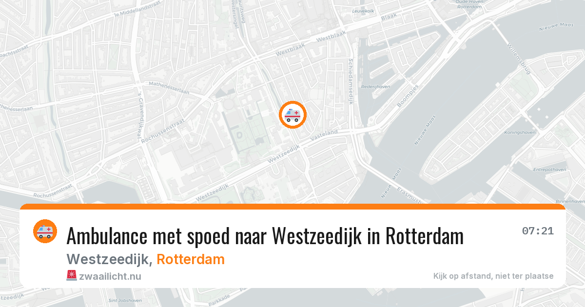 Ambulance met spoed naar Westzeedijk in Rotterdam — 1 apr 2026