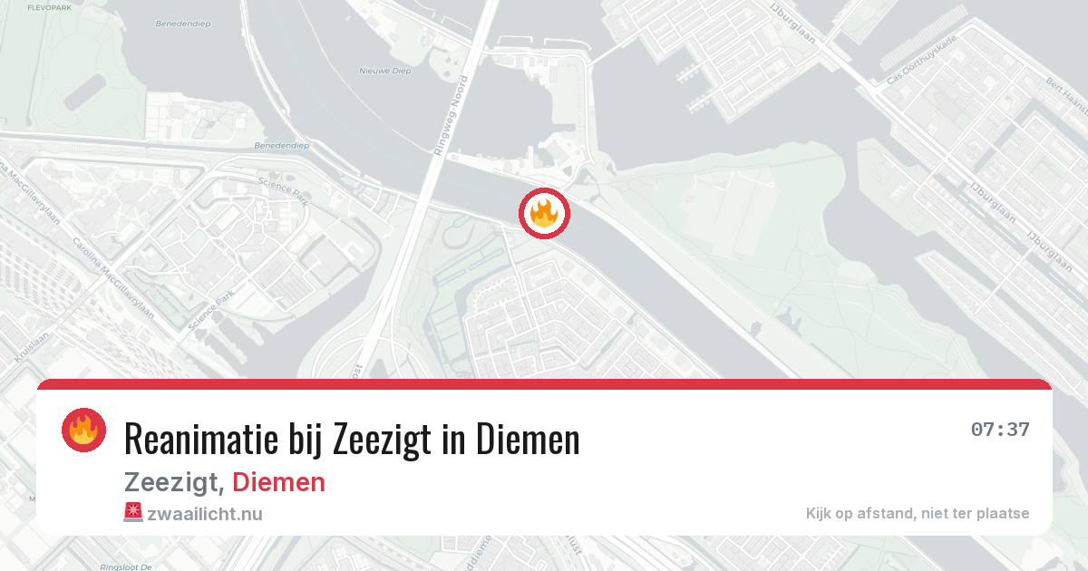 Reanimatie bij Zeezigt in Diemen — 13 jul 2026