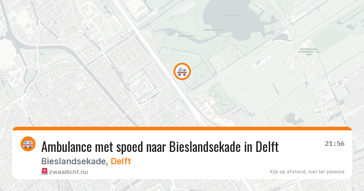 Ambulance met spoed naar Bieslandsekade in Delft — 23 jan 2026