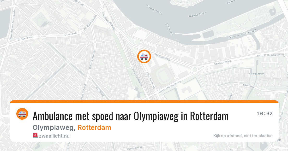 Ambulance met spoed naar Olympiaweg in Rotterdam — 20 mrt 2026