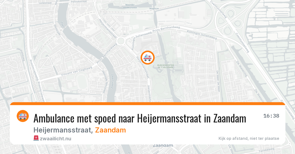 Ambulance met spoed naar Heijermansstraat in Zaandam — 26 jun 2026
