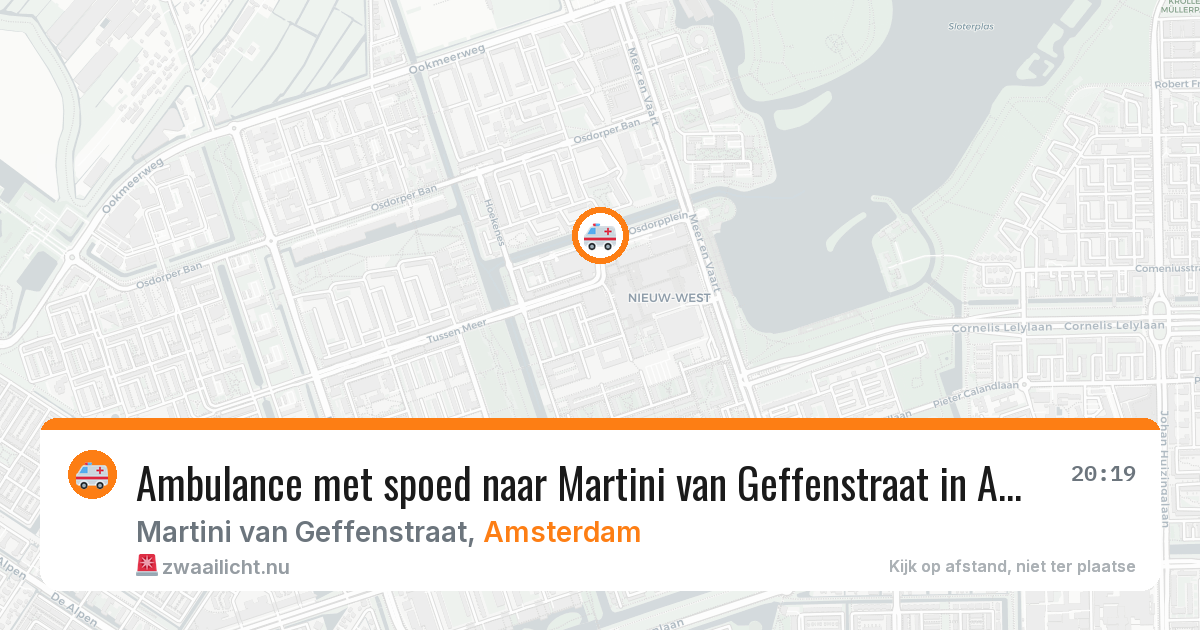 Ambulance met spoed naar Martini van Geffenstraat in Amsterdam — 10 jul 2026