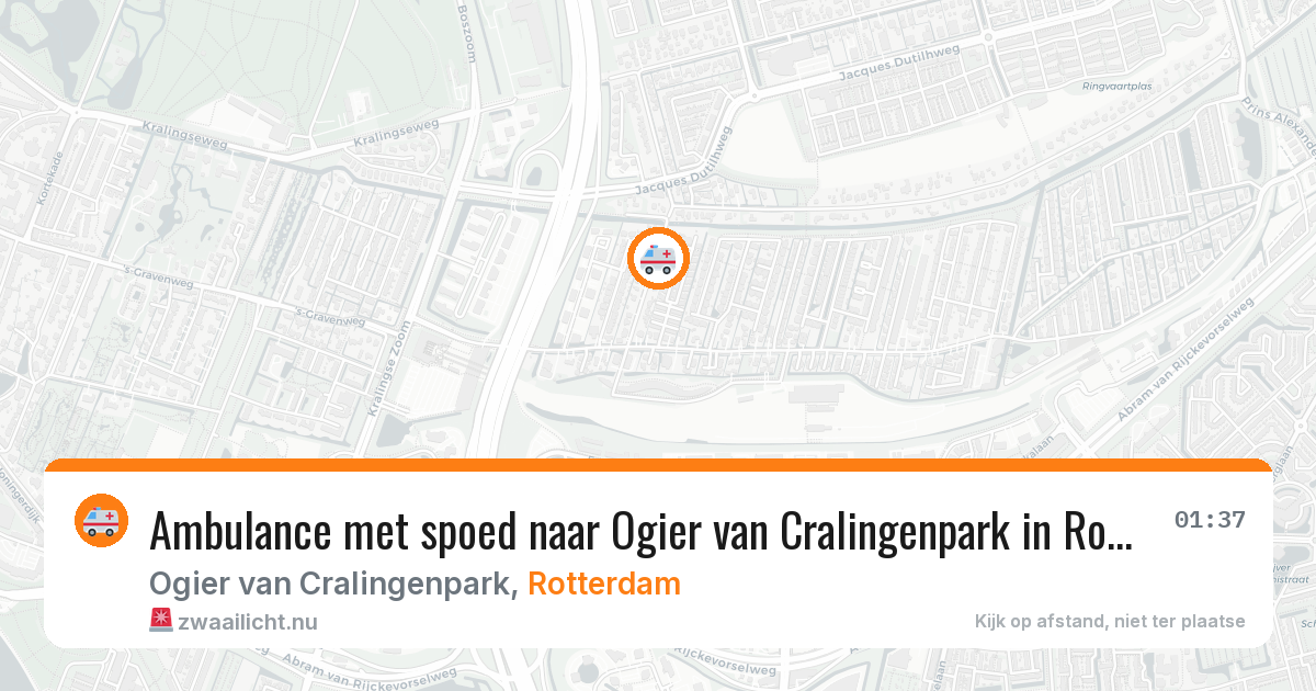 Ambulance met spoed naar Ogier van Cralingenpark in Rotterdam — 22 jul 2026