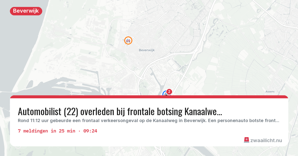 Kaart van de activiteitspiek bij Beverwijk
