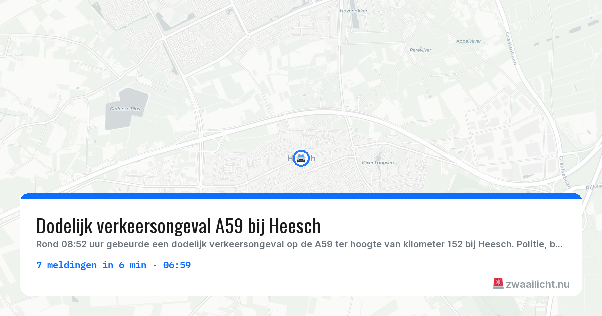 Kaart van de activiteitspiek bij Heesch
