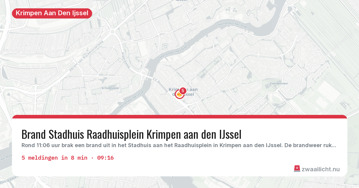 Kaart van de activiteitspiek bij Krimpen Aan Den Ijssel