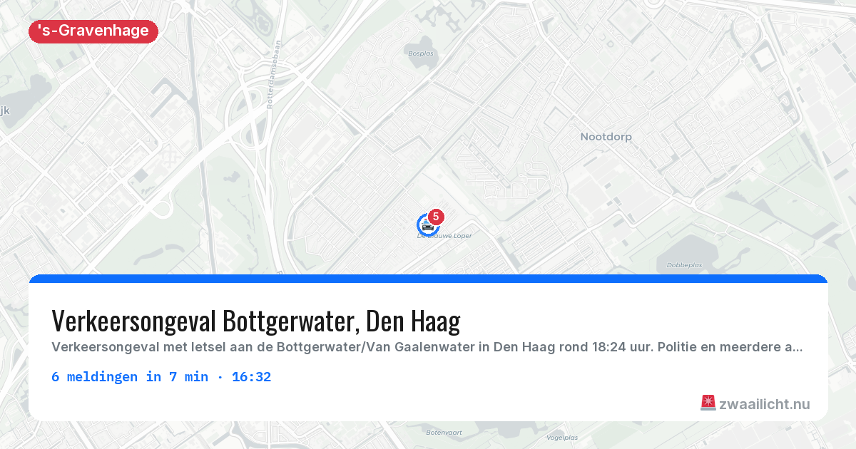 Kaart van de activiteitspiek bij 's-Gravenhage