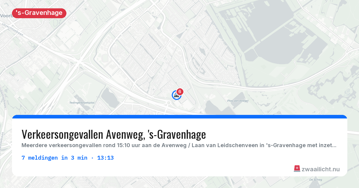 Kaart van de activiteitspiek bij 's-Gravenhage