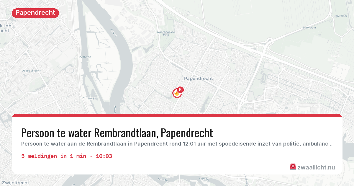 Kaart van de activiteitspiek bij Papendrecht