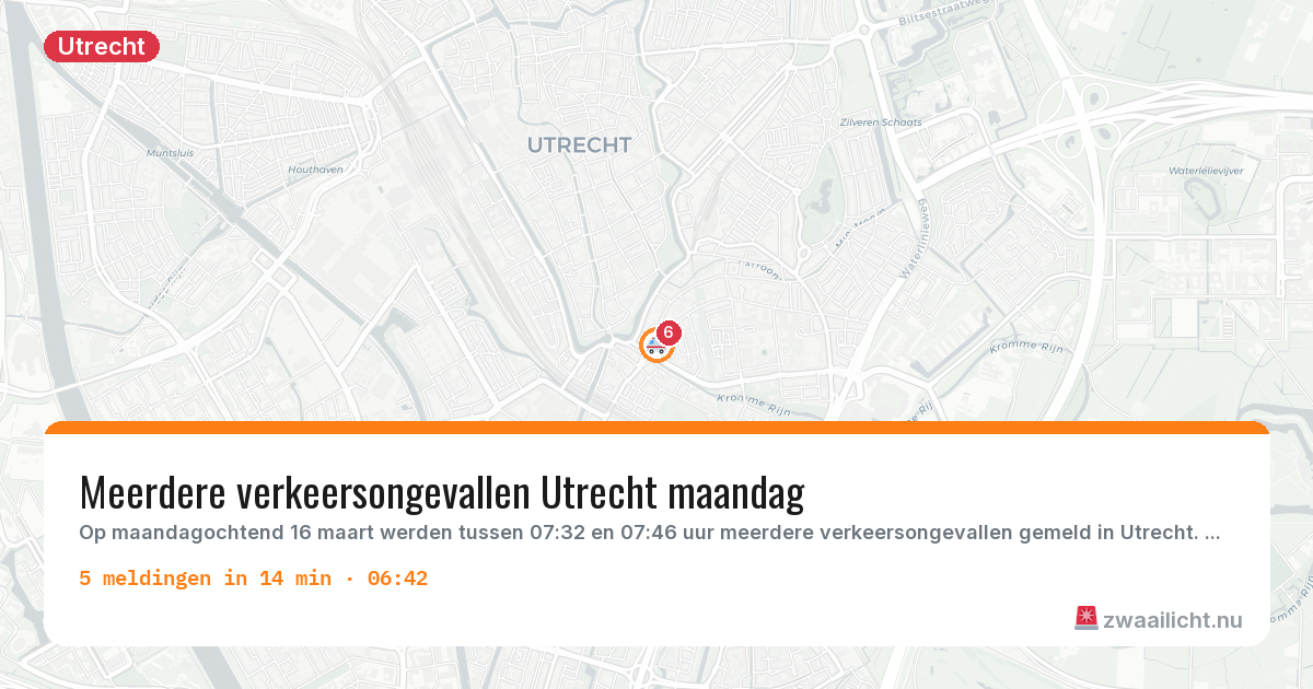 Kaart van de activiteitspiek bij Utrecht