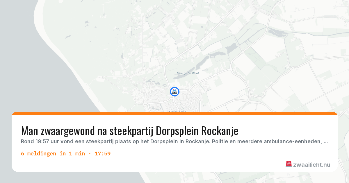 Kaart van de activiteitspiek bij Rockanje