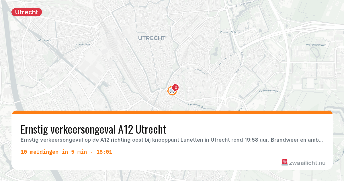Kaart van de activiteitspiek bij Utrecht