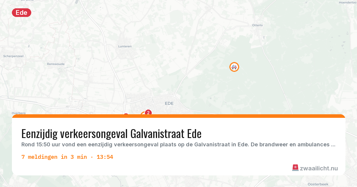 Kaart van de activiteitspiek bij Ede