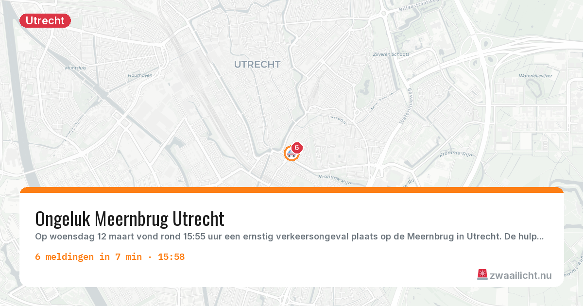 Kaart van de activiteitspiek bij Utrecht