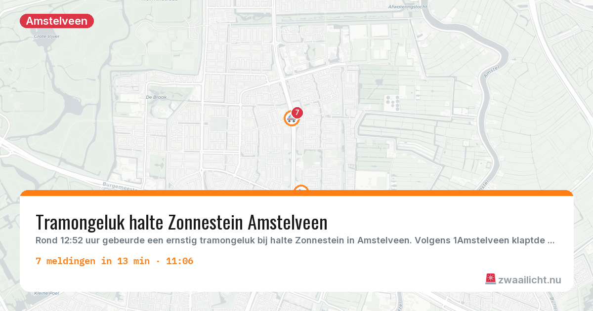 Kaart van de activiteitspiek bij Amstelveen