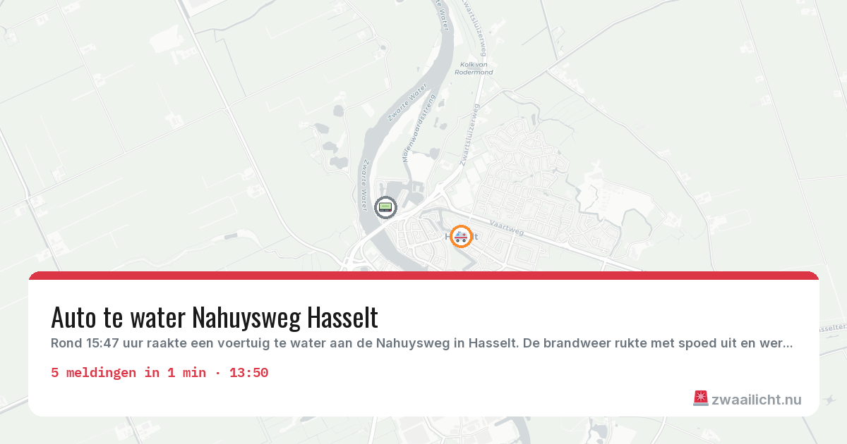 Kaart van de activiteitspiek bij Hasselt