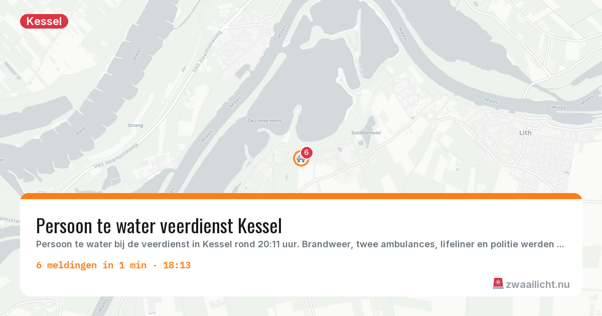 Kaart van de activiteitspiek bij Kessel