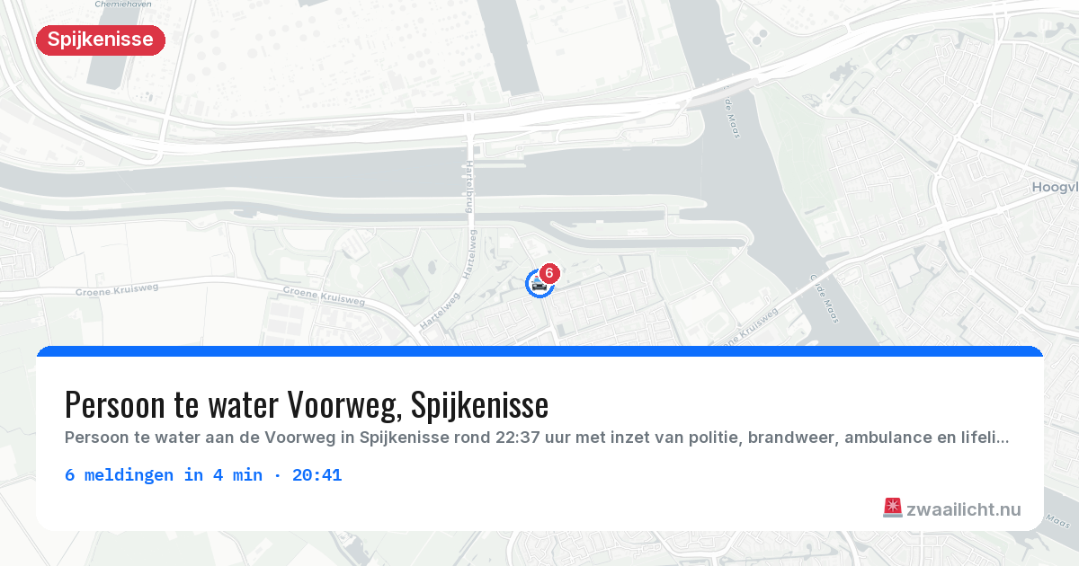 Kaart van de activiteitspiek bij Spijkenisse