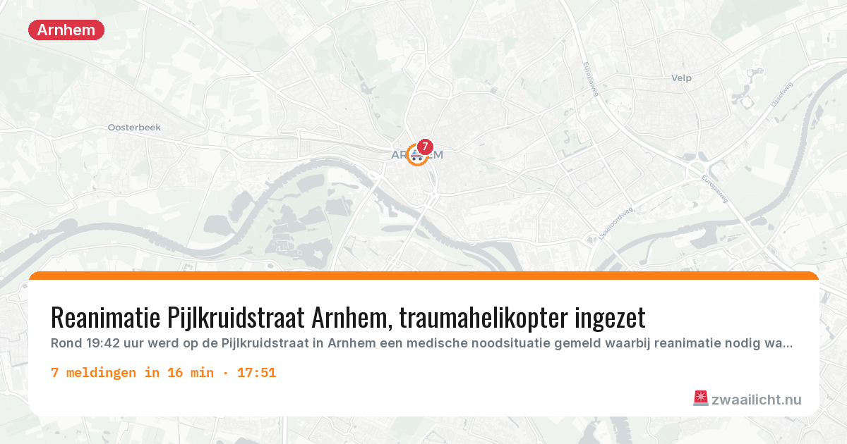 Kaart van de activiteitspiek bij Arnhem