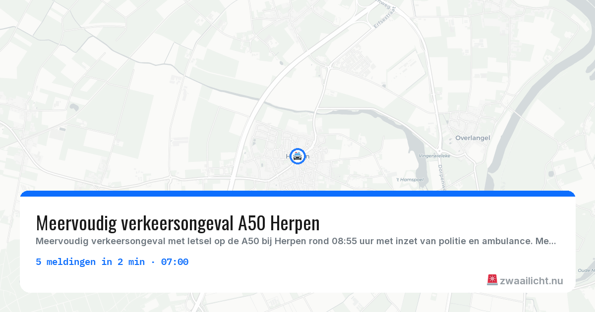 Kaart van de activiteitspiek bij Herpen