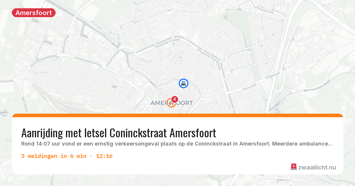 Kaart van de activiteitspiek bij Amersfoort