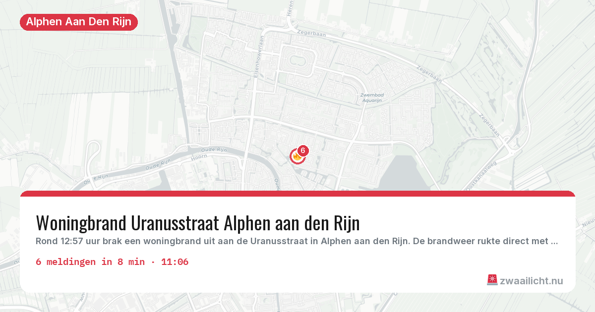 Kaart van de activiteitspiek bij Alphen Aan Den Rijn