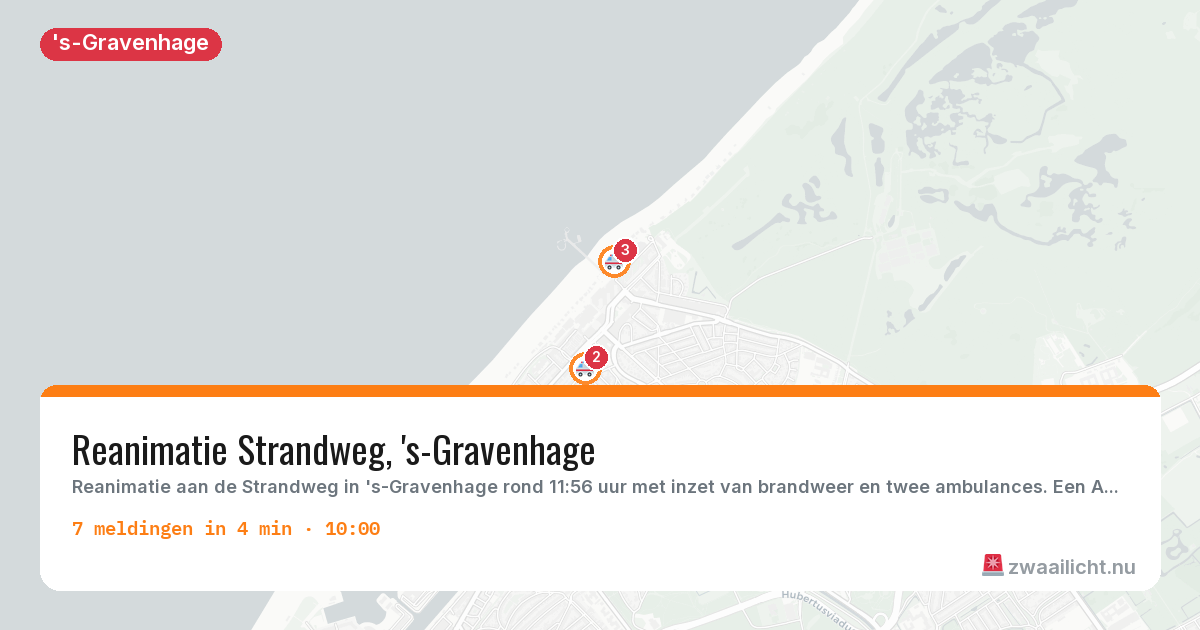 Kaart van de activiteitspiek bij 's-Gravenhage