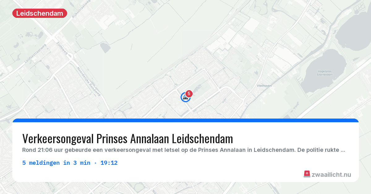 Kaart van de activiteitspiek bij Leidschendam