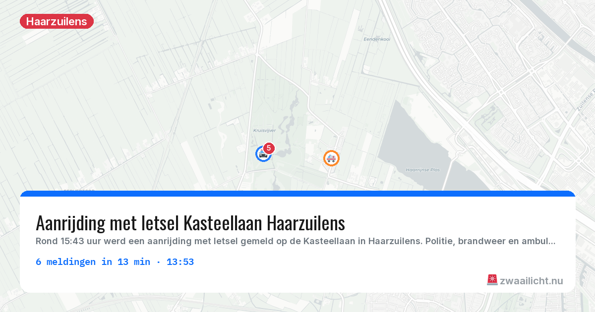 Kaart van de activiteitspiek bij Haarzuilens