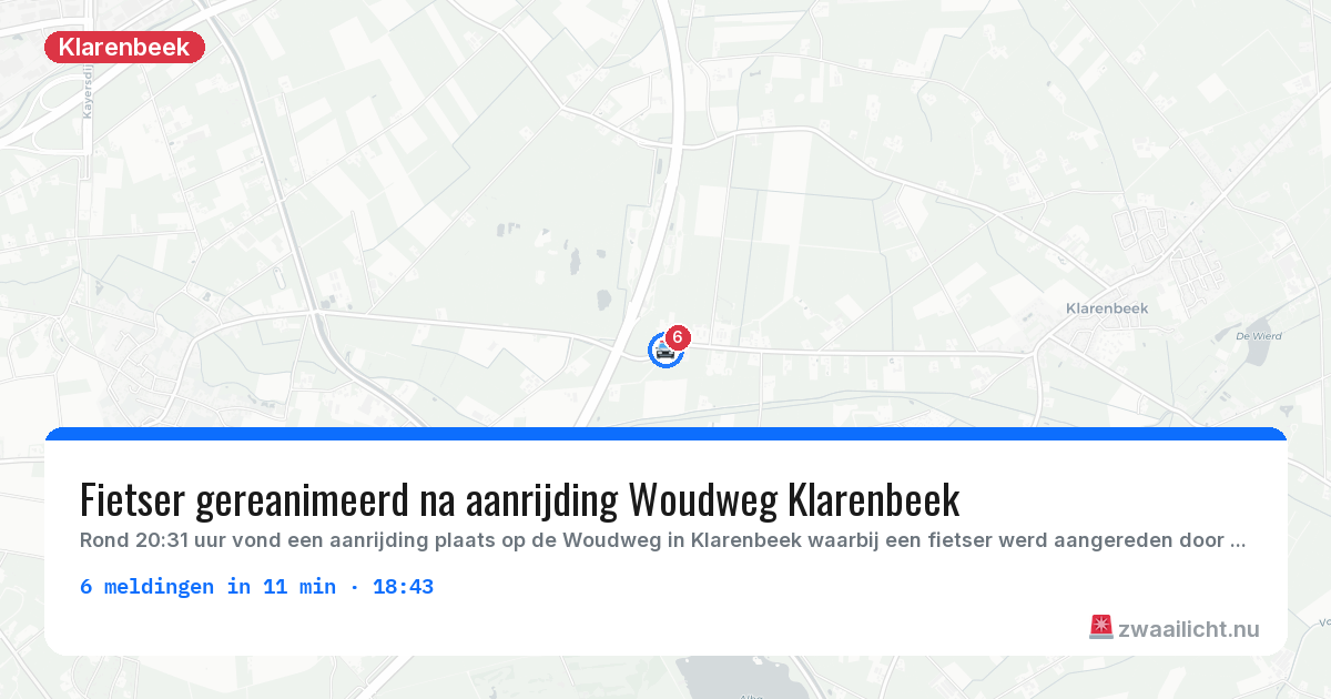 Kaart van de activiteitspiek bij Klarenbeek