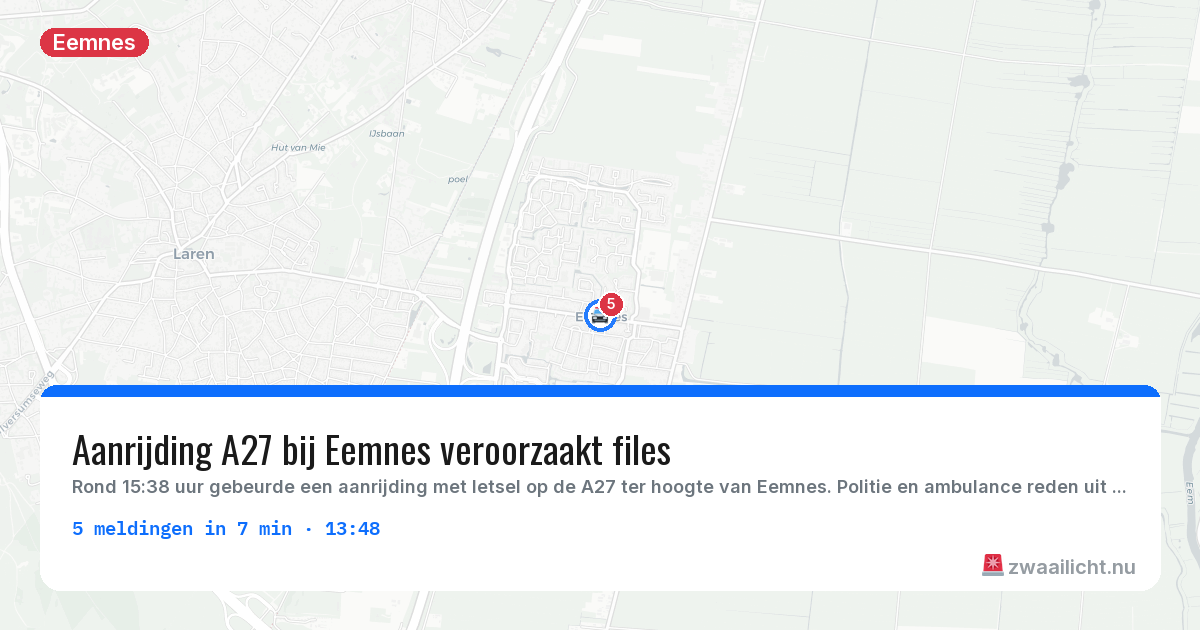 Kaart van de activiteitspiek bij Eemnes