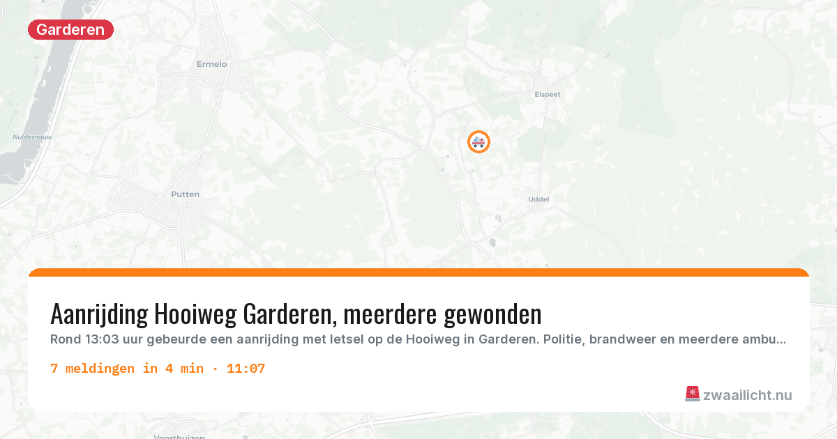 Kaart van de activiteitspiek bij Garderen