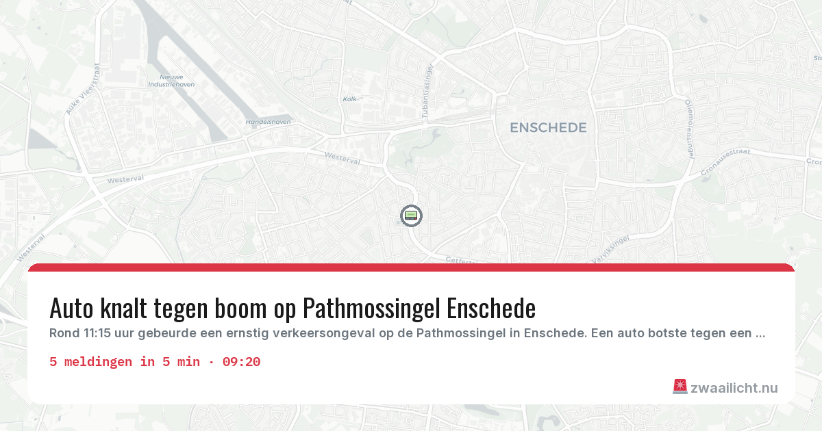 Kaart van de activiteitspiek bij Enschede