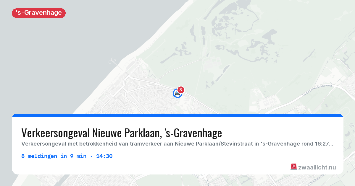 Kaart van de activiteitspiek bij 's-Gravenhage
