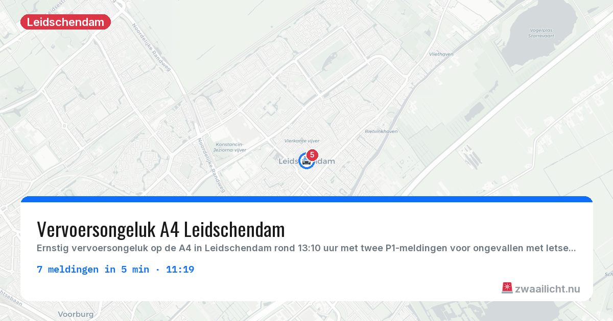 Kaart van de activiteitspiek bij Leidschendam