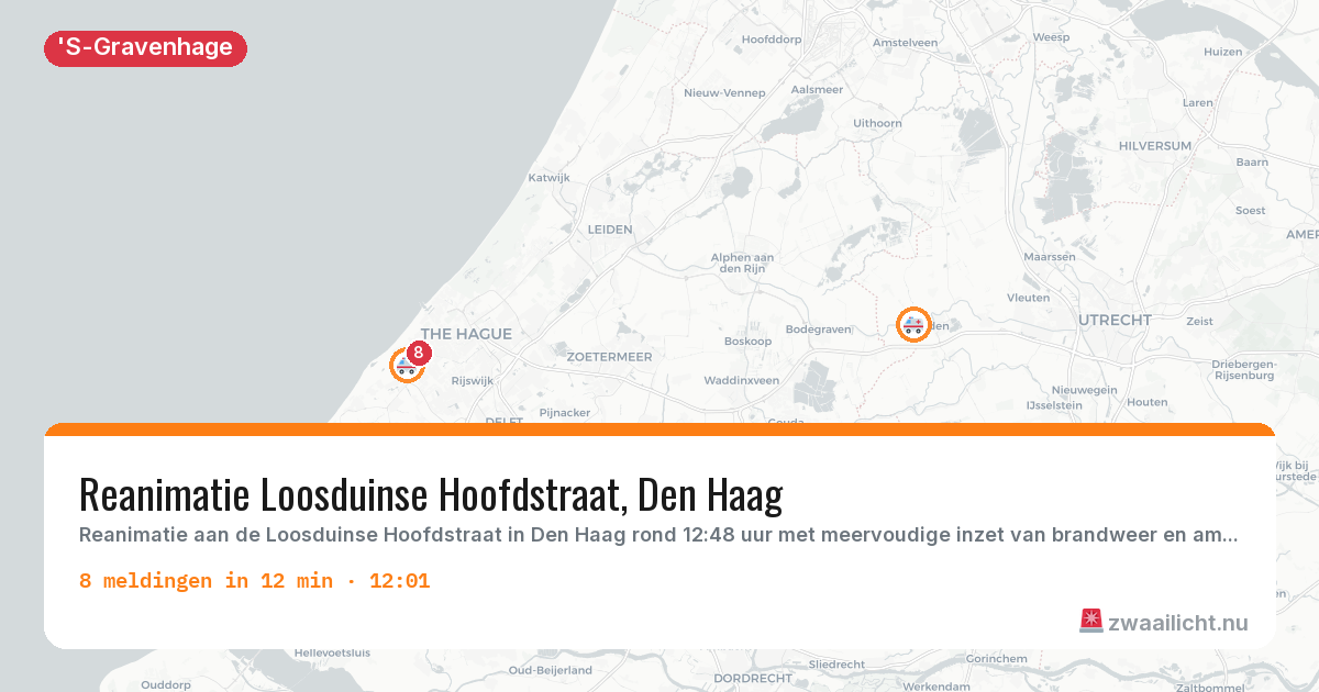 Kaart van de activiteitspiek bij 'S-Gravenhage
