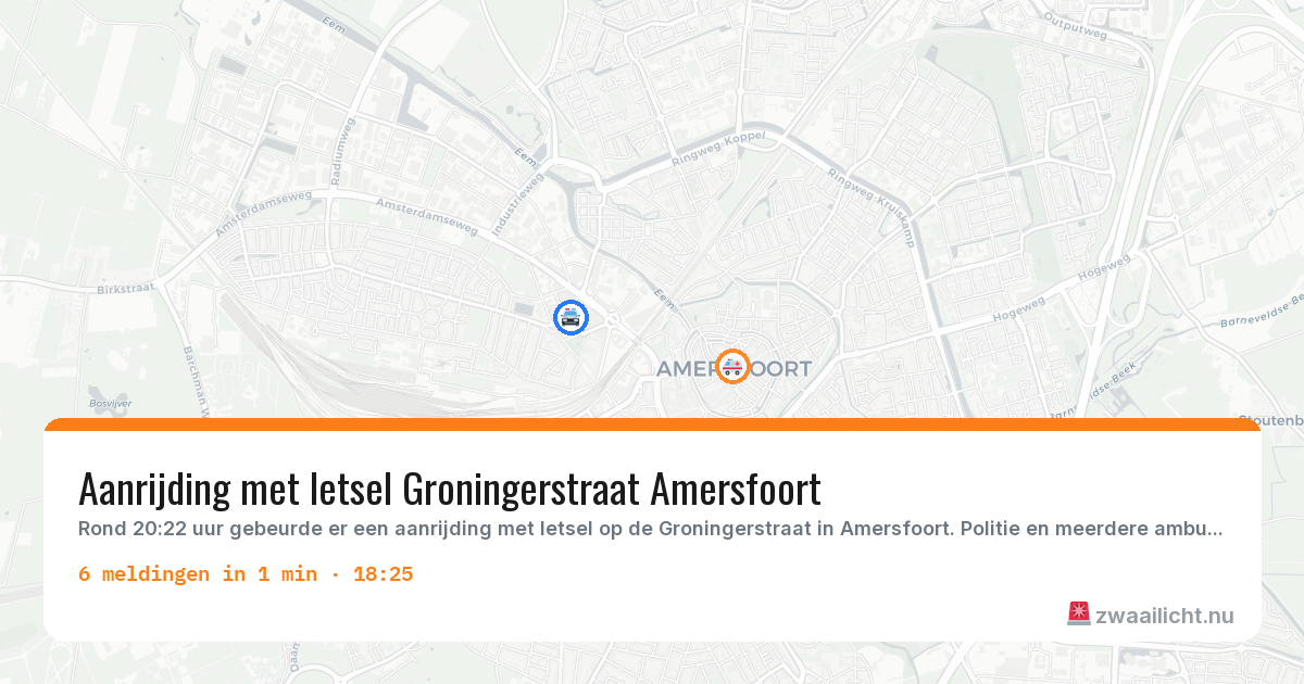 Kaart van de activiteitspiek bij Amersfoort