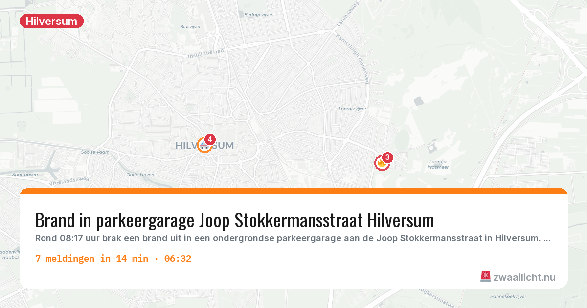 Kaart van de activiteitspiek bij Hilversum