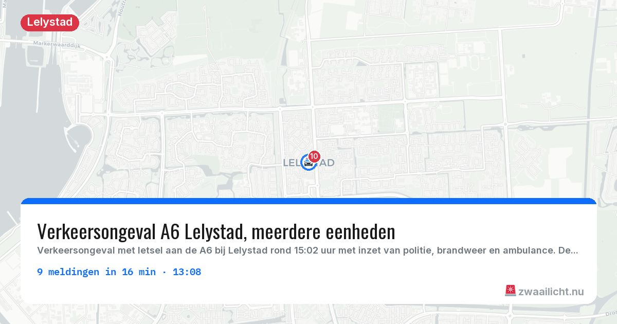 Kaart van de activiteitspiek bij Lelystad