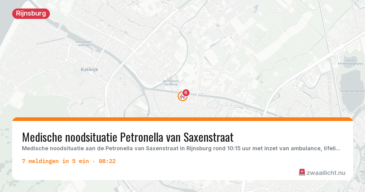 Kaart van de activiteitspiek bij Rijnsburg