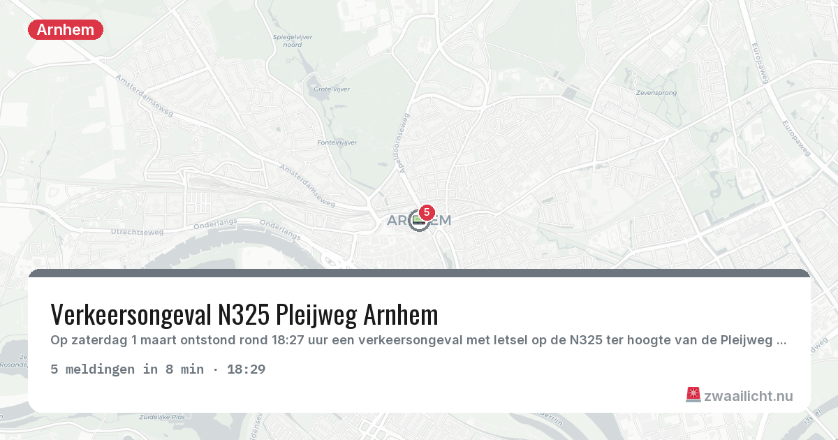 Kaart van de activiteitspiek bij Arnhem