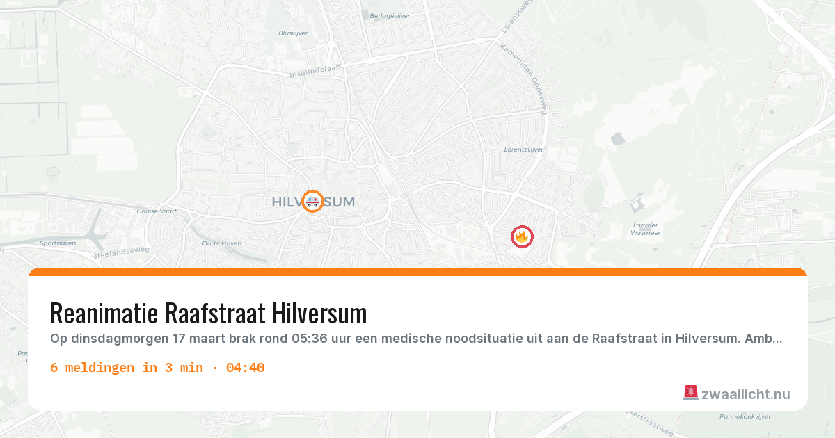 Kaart van de activiteitspiek bij Hilversum