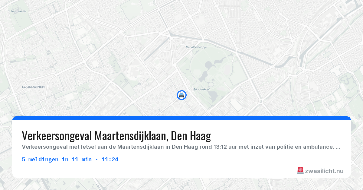 Kaart van de activiteitspiek bij 's-Gravenhage
