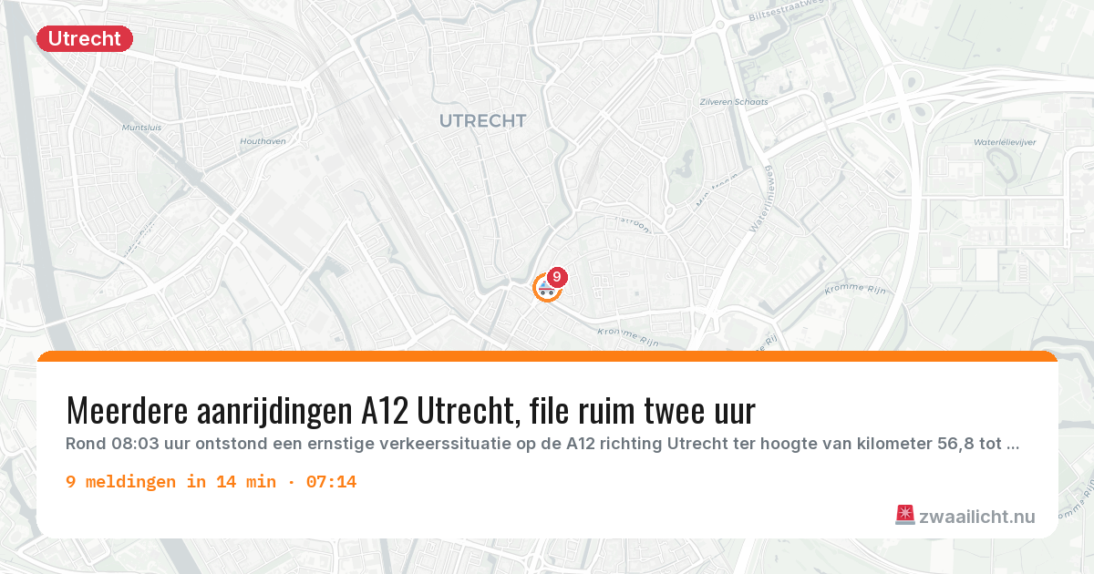Kaart van de activiteitspiek bij Utrecht