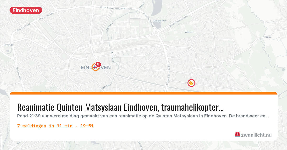 Kaart van de activiteitspiek bij Eindhoven