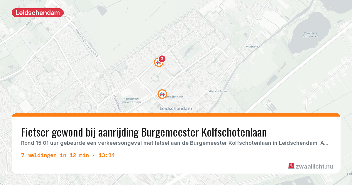 Kaart van de activiteitspiek bij Leidschendam