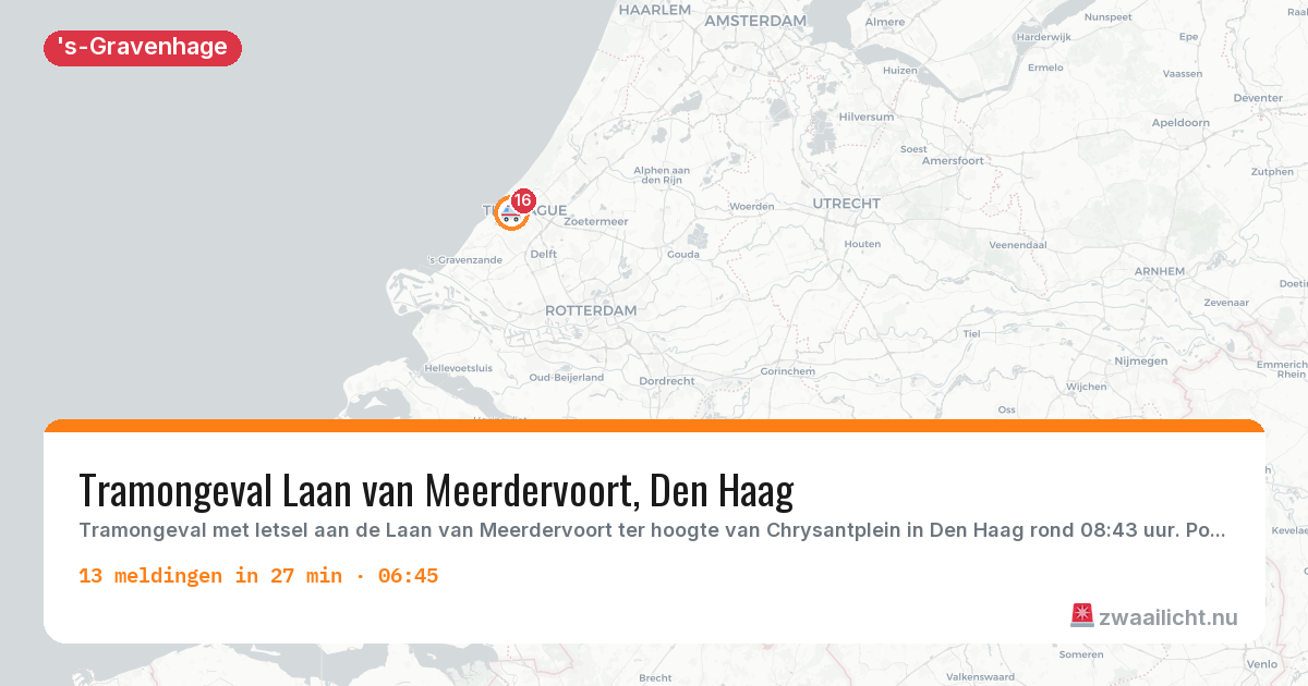 Kaart van de activiteitspiek bij 's-Gravenhage